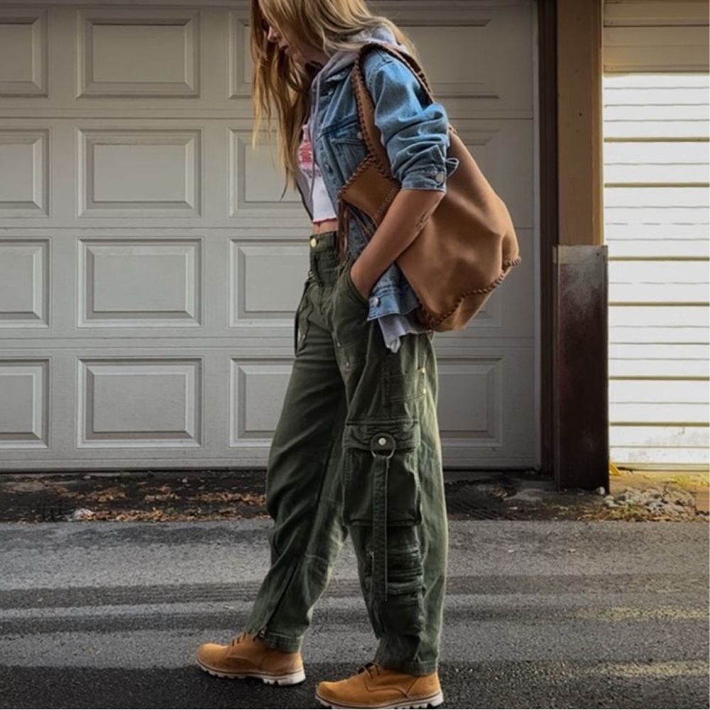 Agolde Kai Cargo Pants- Edamame Green/Straight leg/Slant Oversized/Utility/ 27 - Picture 2 of 6